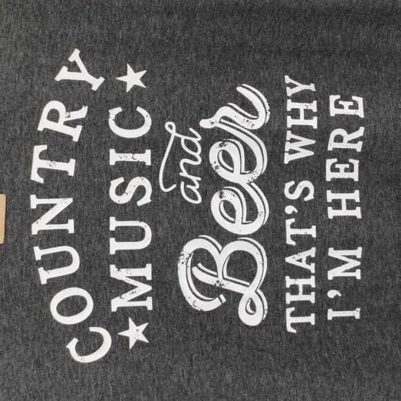 XL Heather Grey Country Music Beer Tee - Picture 2 of 2